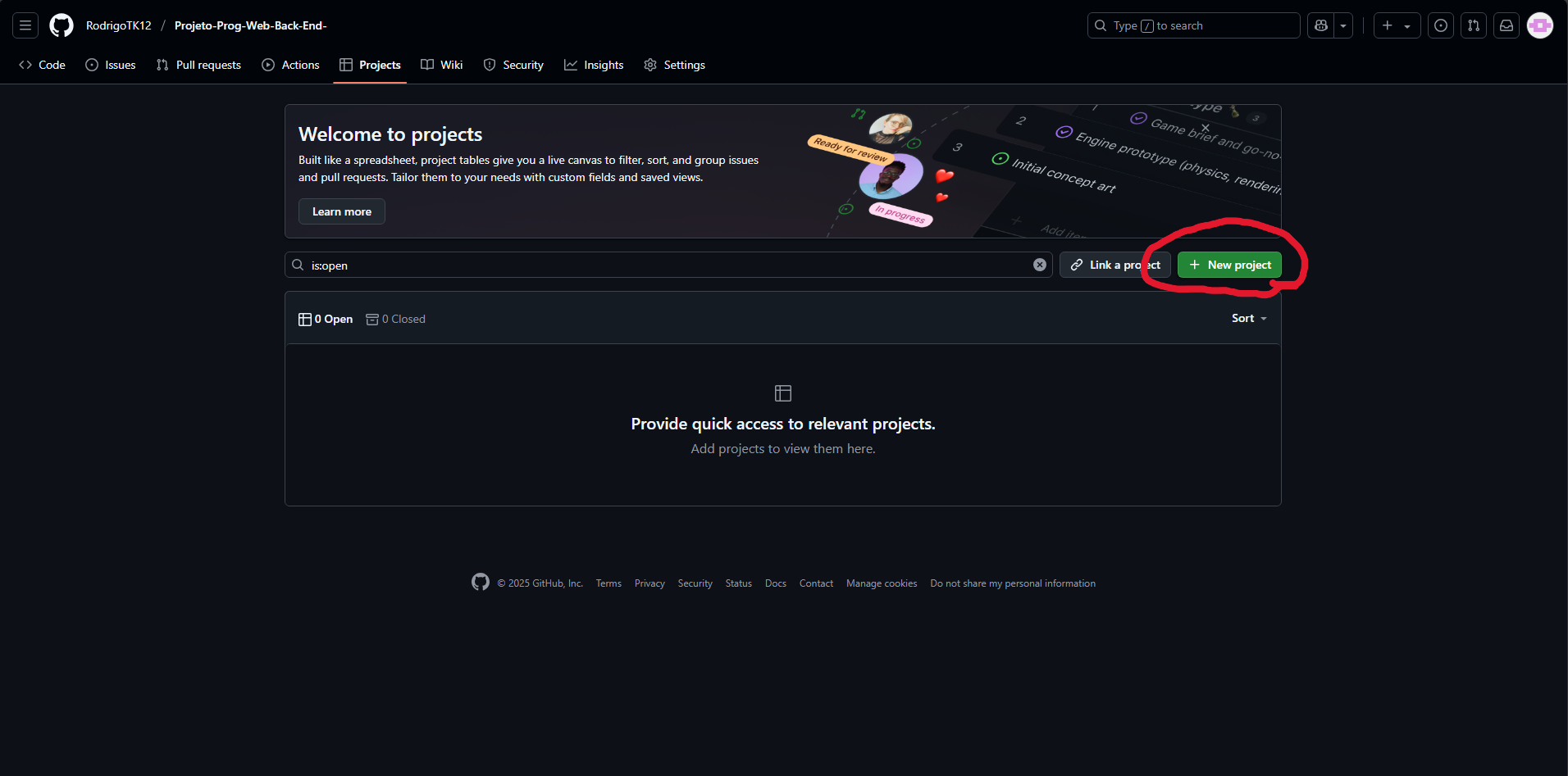 Criar projeto no GitHub